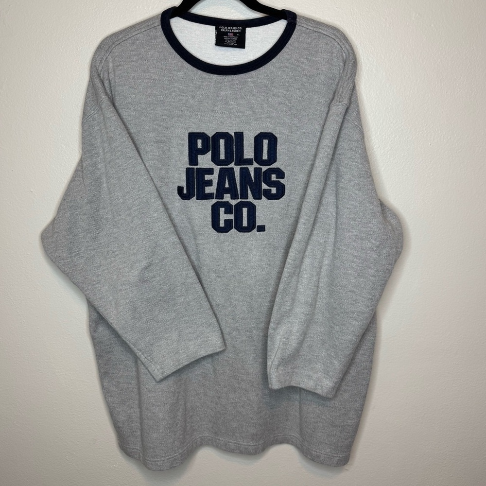 Vintage Polo Jeans Co. Ralph Lauren Crewneck Sweatshirt Sweater Gray